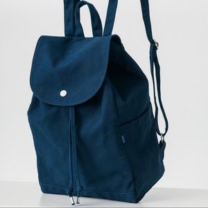 BAGGU Indigo Canvas Drawstring Backpack